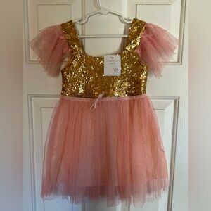 Stylesilove Gold Sequin Princess Fairy Dress NEW 3T